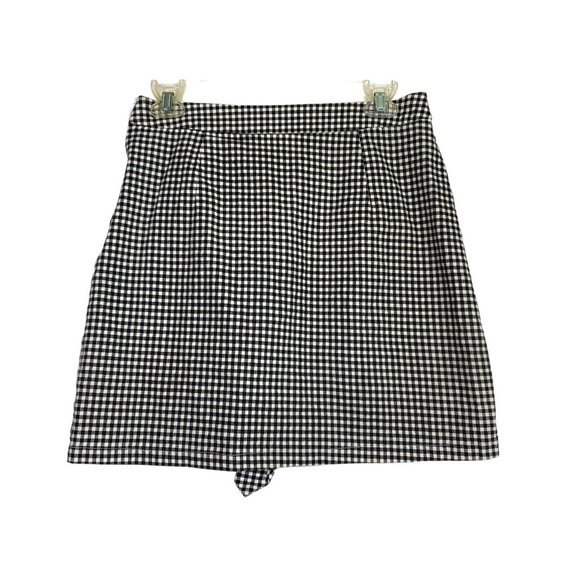 Missguided‎ black white Gingham check plaid frill mini short skirt Size 8 - Picture 2 of 5